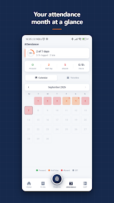 Build Tack app monthly attendance screen